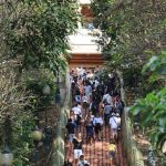 les marches pour quitter le temple de Doi Suthep