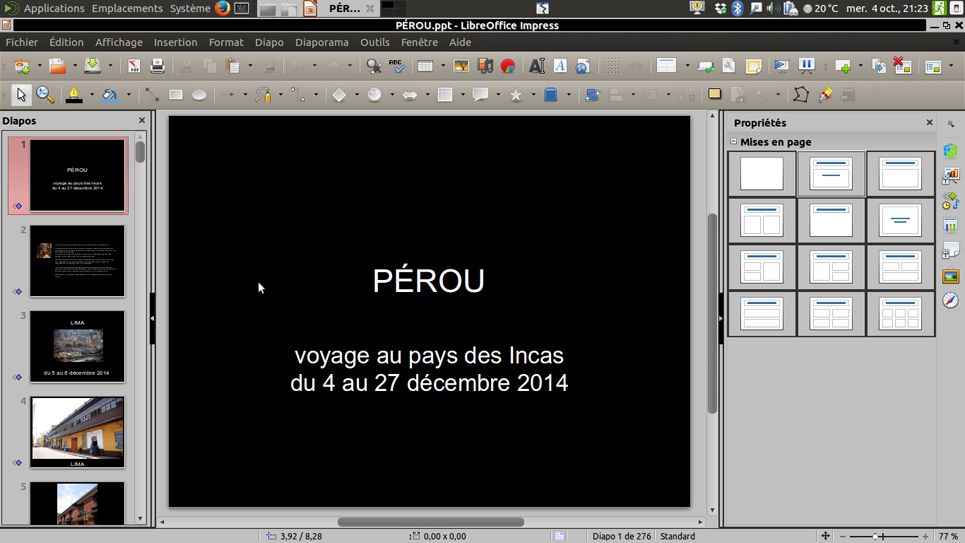 Diaporama avec LIbreOffice